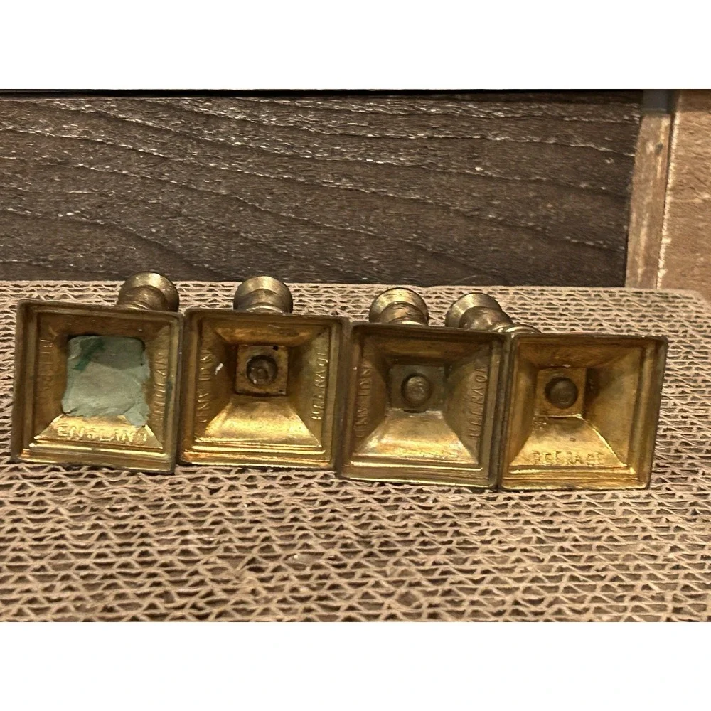 Vintage Peerage Made in England Miniature Brass Candlesticks 3 1/2 inches tall‎